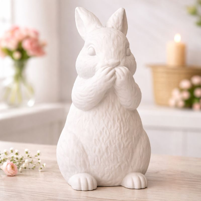 Hase Hobsi SAG NIX Keramik weiß moderne Osterdeko